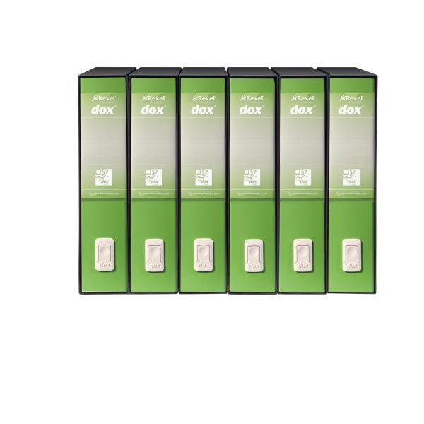 REXEL DOX 2 SAN FRANCISCO REGISTRATORE FORMATO PROTOCOLLO 285X350X80 mm COL. VERDE CONF 6 Pz.