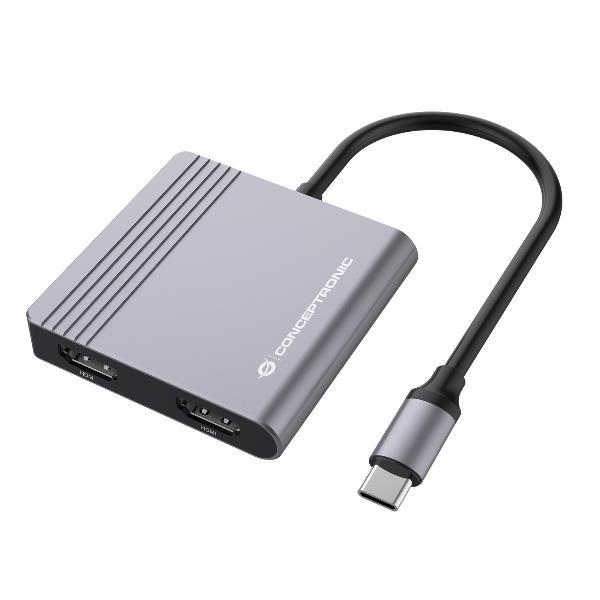 Conceptronic DOCKING STATION 4-IN-1 USB 3.2 GEN1 -- 2x HDMI, 1x USB-C PD 100W, 1x USB 3.0