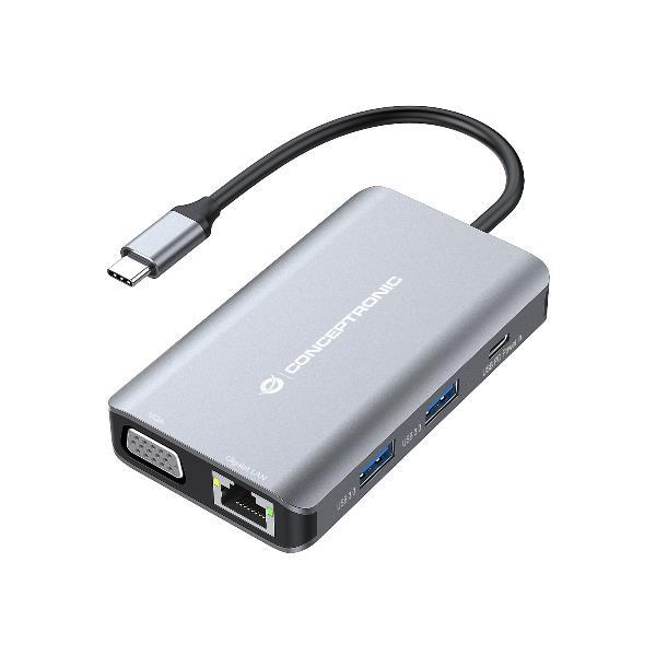 Conceptronic DONN21G - Docking station - USB-C 3.2 Gen 1 - VGA, HDMI
