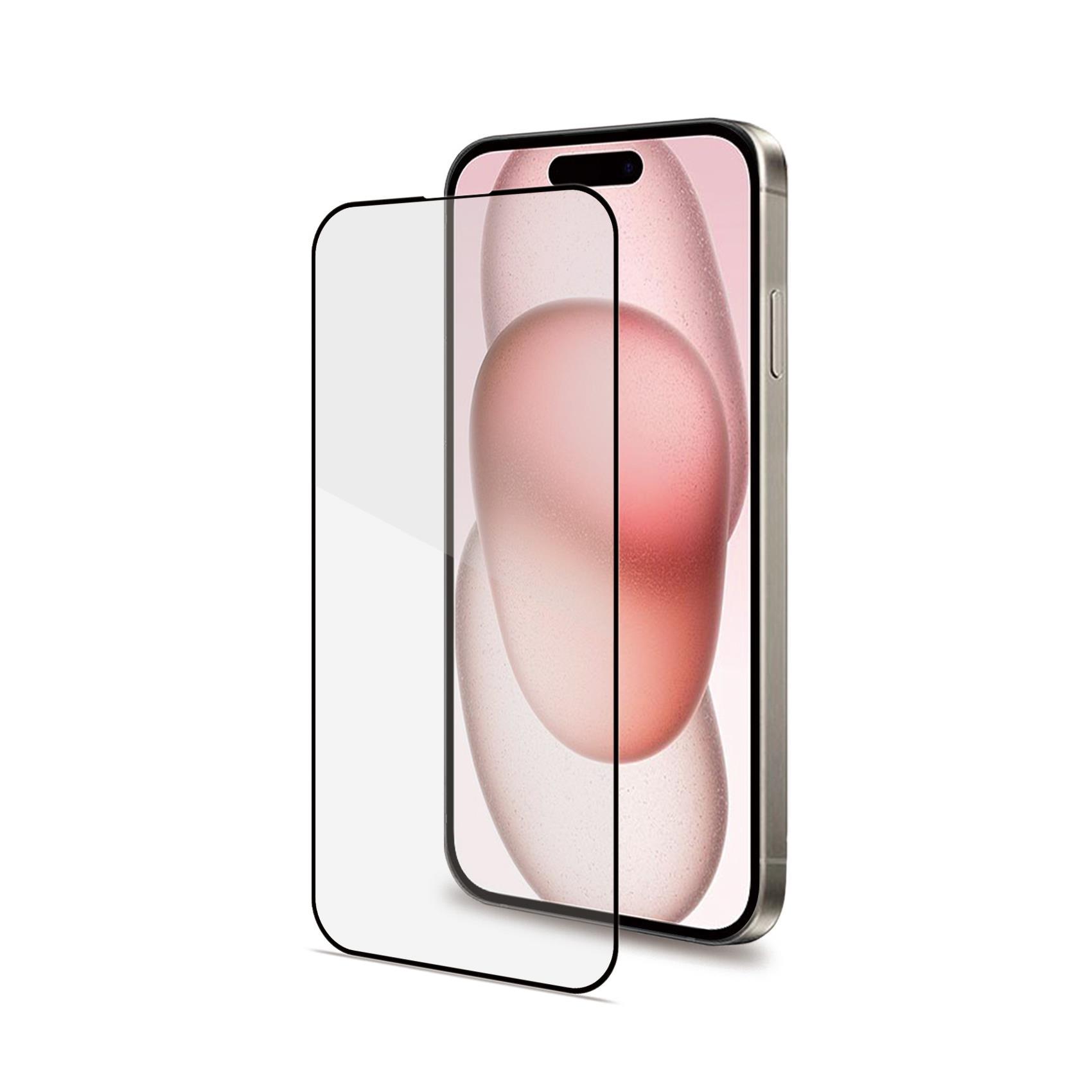 Celly Full Glass - Protezione per schermo per telefono cellulare - vetro - colore telaio nero - per Apple iPhone 15