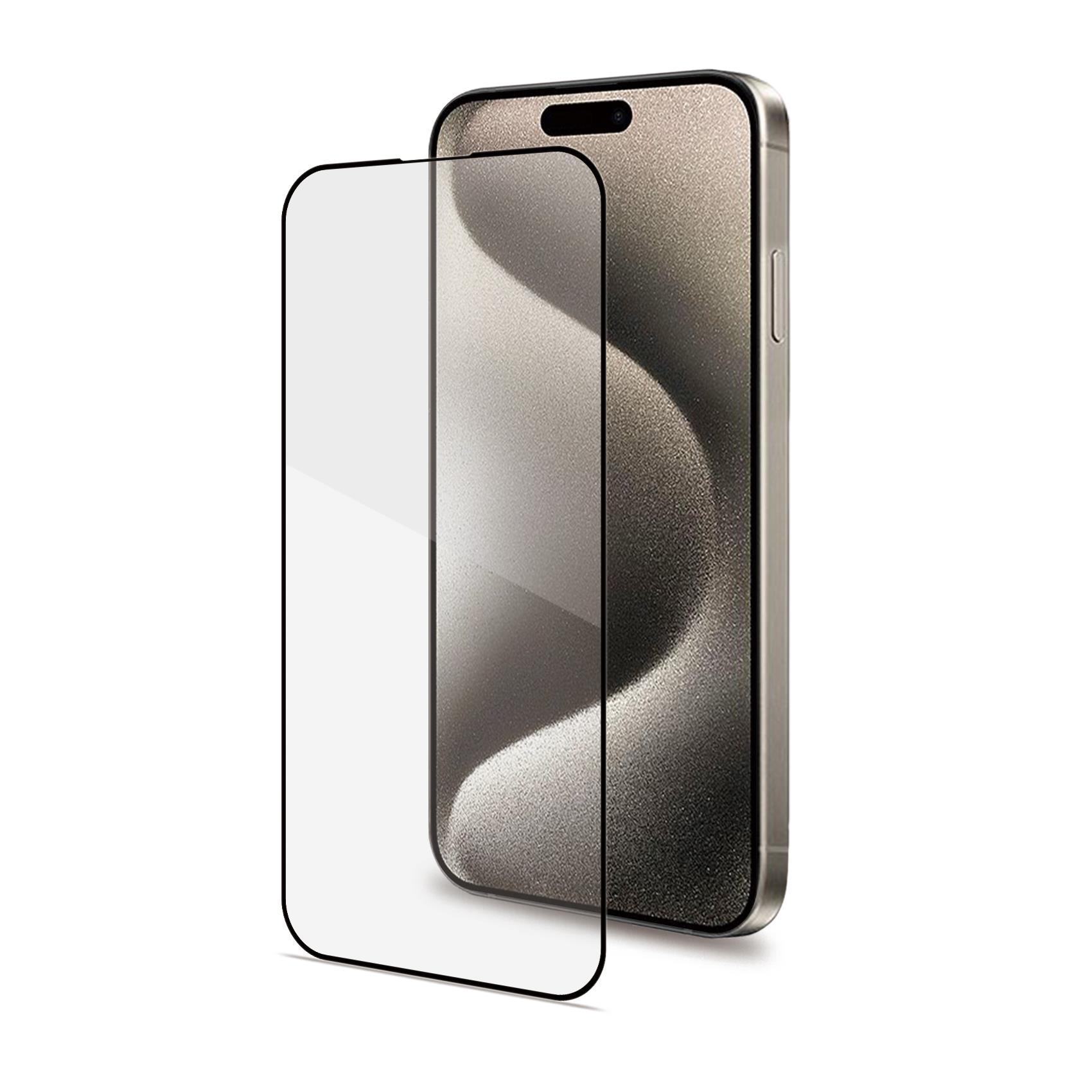 Celly Full Glass - Protezione per schermo per telefono cellulare - vetro - colore telaio nero - per Apple iPhone 15 Pro Max