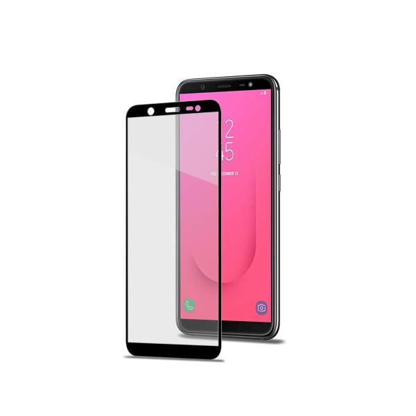 Celly FULLGLASS759BK - Protezione per schermo per telefono cellulare - vetro - colore telaio nero - per Samsung Galaxy J8