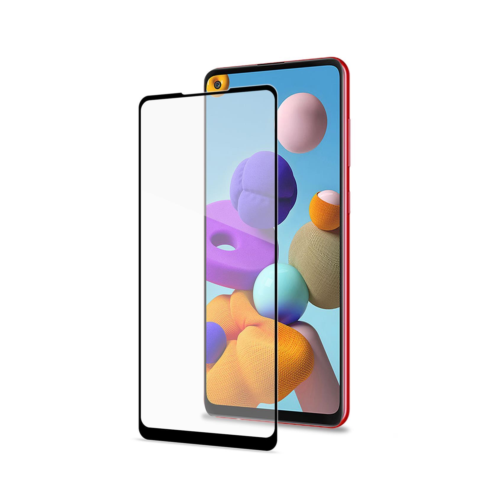 Celly Full Glass - Protezione per schermo per telefono cellulare - vetro - colore telaio nero - per Samsung Galaxy A21s