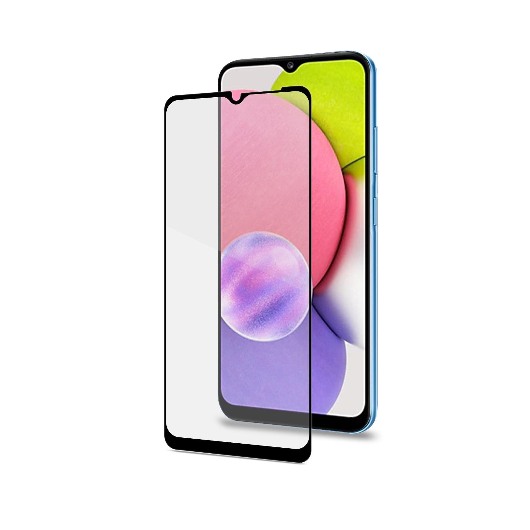Celly - Protezione per schermo per telefono cellulare - vetro integrale - vetro - colore telaio nero - per Samsung Galaxy A03s