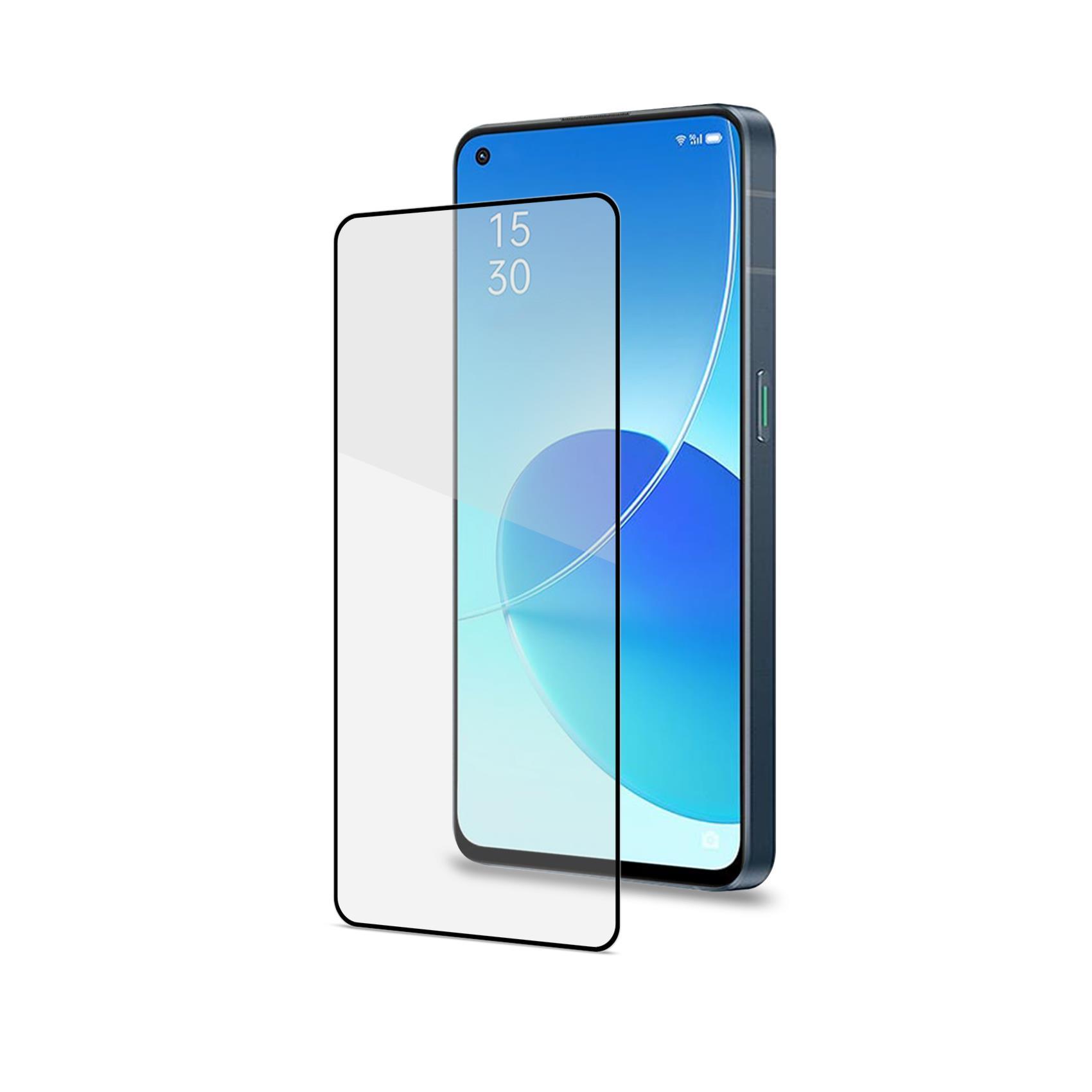 Celly - Protezione per schermo per telefono cellulare - vetro integrale - vetro - colore telaio nero - per OPPO Reno6 5G