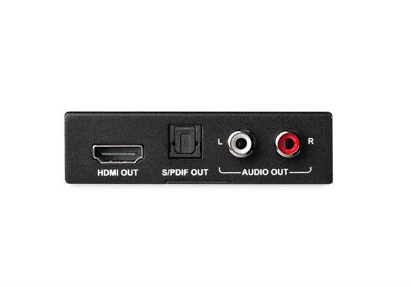 StarTech.com Estrattore Audio HDMI 4K con Supporto 4K 60Hz - De-embedder Audio HDMI HDR con Cavo Ottico Toslink - Estrattore di segnale audio HDMI - nero