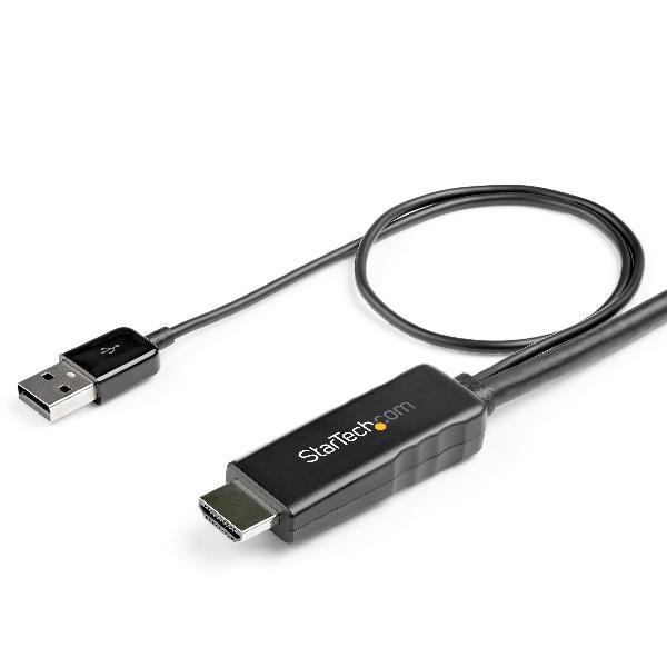 StarTech.com Cavo adattatore HDMI a DisplayPort da 2m alimentato via USB - Convertitore attivo HDMI 1.4 a DP 1.2 - 4K 30Hz (HD2DPMM2M) - Cavo video - HDMI, USB (solo alimentazione) maschio a DisplayPort maschio - 2 m - nero - supporto 4K, attivo