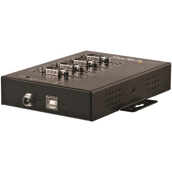 StarTech.com Adattatore Seriale Industriale RS-232/422/485 a 4 Porte USB - Protezione ESD 15kV - Scheda seriale - USB 2.0 - RS-232/422/485 x 4 + USB 2.0 x 1 - nero - Compatibile TAA