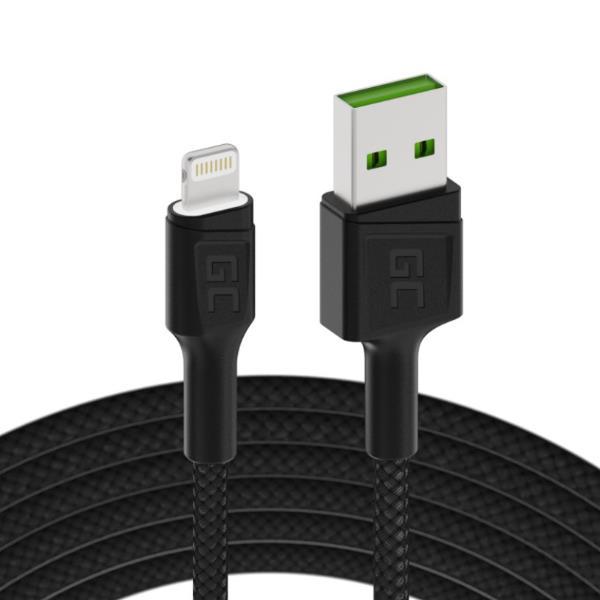 Green Cell GC Ray - Cavo Lightning - Lightning maschio a USB maschio - 1.2 m - a doppia schermatura - nero - per Apple iPad/iPhone/iPod (Lightning)