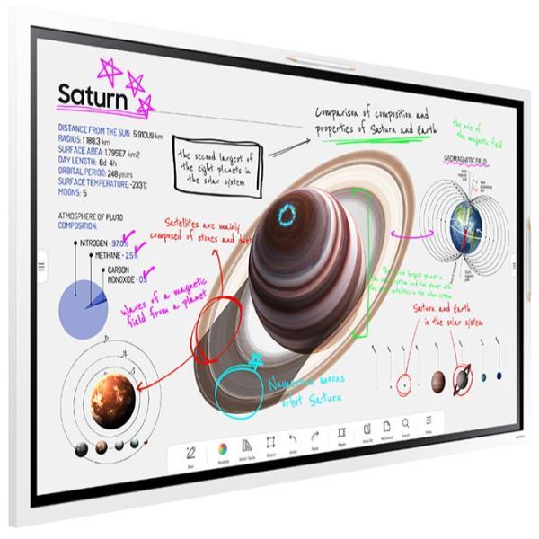Samsung Flip Pro WM65B - 65" Categoria diagonale (64.5" visualizzabile) - WMB Series Display LCD retroilluminato a LED - istruzione/imprenditoria - con touch screen (multi touch) - Tizen OS 6.5 - 4K UHD (2160p) 3840 x 2160 - LED Edge - White Gray