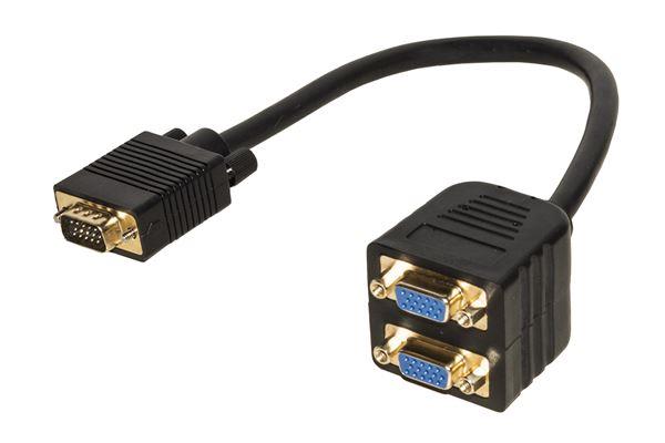 LINK LKADAT06 CAVO SPLITTER 1 x VGA MASCHIO 2 x VGA FEMMINA COLORE NERO