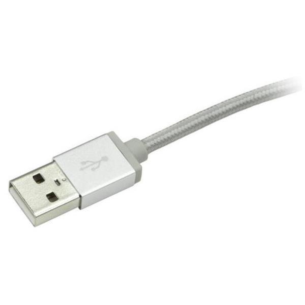 StarTech.com Cavo USB-C Multi-Carica - Lightning, USB, Micro-B - Cavo di Ricarica Intrecciato USB-C - Certificato MFi - USB 2.0 - 3 in 1 - 1m - Cavo USB - USB (M) a Micro-USB Tipo B, Lightning, 24 pin USB-C (M) - 1 m - argento