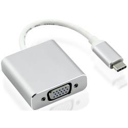 Nilox - Adattatore video - USB-C (M) a HD-15 (VGA) (F) - USB 3.1 - 10 cm - supporto 1080p - argento