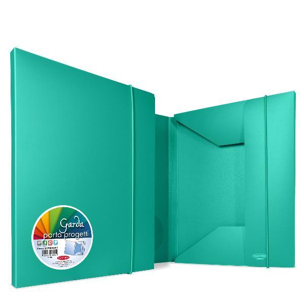 PLASTIBOR GARDA 20 CARTELLINA 3 LEMBI IN PP CON ELASTICO 265X350 mm DORSO 2 CM VERDE