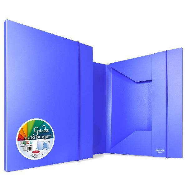 PLASTIBOR GARDA 30 CARTELLE CON ELASTICO IN PP 3 LEMBI 265X350 mm DORSO 3 CM BLU