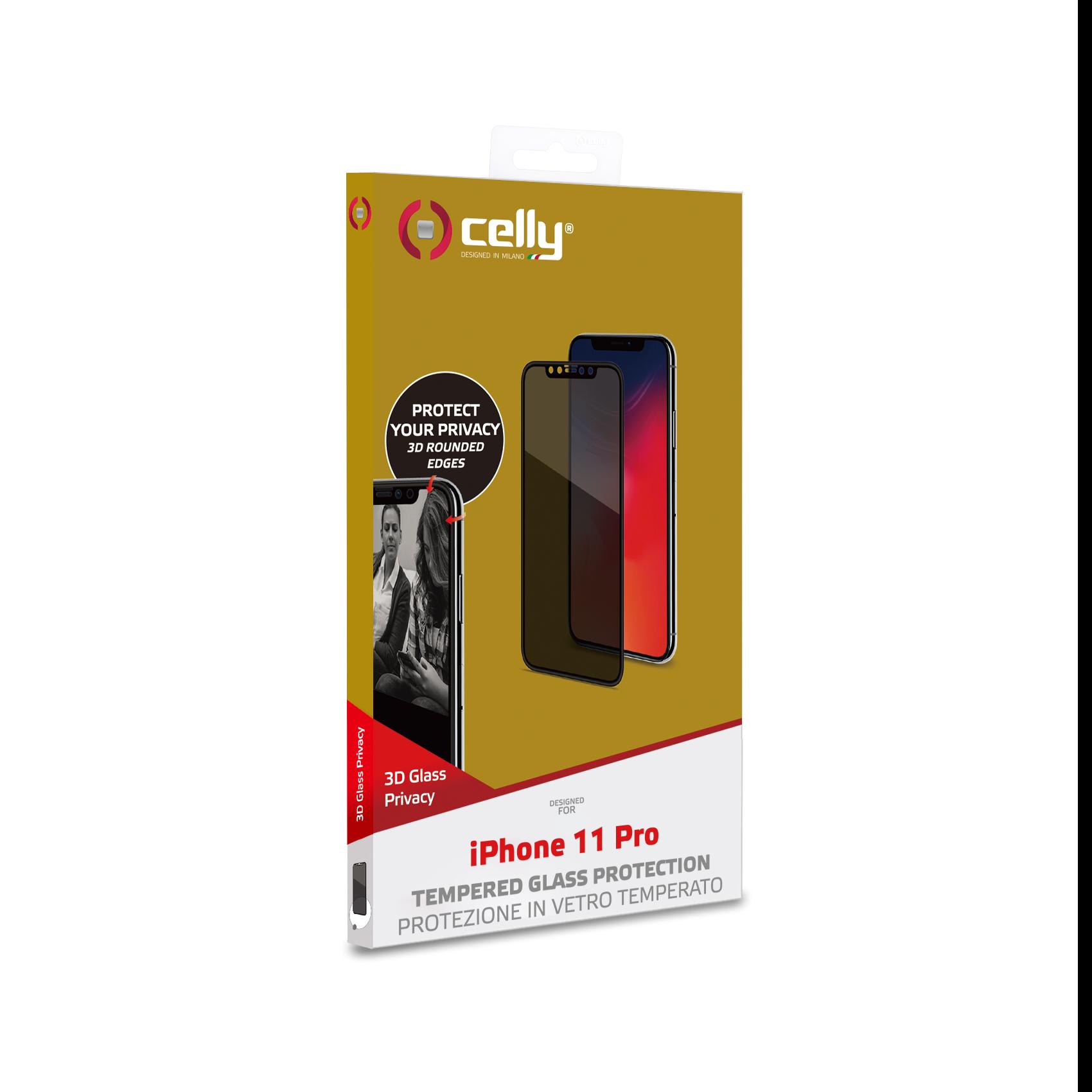Celly Privacy Glass - Protezione per schermo per telefono cellulare - 3D - con filtro privacy - per Apple iPhone 11 Pro