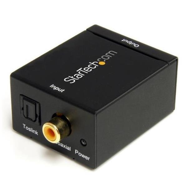 StarTech.com Convertitore audio da coassiale digitale SPDIF o ottico Toslink a RCA stereo - Convertitore digitale audio (SPDIF2AA) - Convertitore coassiale/ottico per audio digitale - nero - per P/N: FPCEILPTBLP, FPWARTB1M, FPWFXBAT, FPWTLTBAT, STNDMTV100