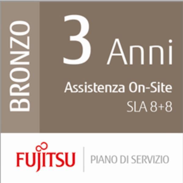 Ricoh Scanner Service Program 3 Year Bronze Service Plan for Fujitsu Low-Volume Production Scanners - Contratto di assistenza esteso (estensione) - parti e manodopera - 3 anni - on-site - 8x5 - tempo di risposta: 8 h - tempo di riparazione: 8 ore - per fi