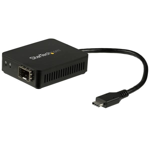 StarTech.com Adattatore di rete USB-C a Fibre ottiche - Convertitore SFP con slot aperto - Adattatore di rete - USB-C - 1000Base-LX/1000Base-SX x 1 - nero