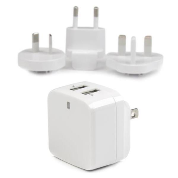 StarTech.com Caricabatterie da Muro a doppia porta x2 USB ad alta potenza ( 17W / 3.4 Amp ) Alimentatore USB da viaggio (Internazionale) - Alimentatore - 17 Watt - 3.4 A - 2 connettori di uscita (USB) - bianco - per P/N: USBLT1MWS, USBLT2MBR, USBLT2MW, US