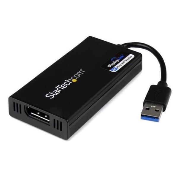 StarTech.com Scheda Grafica Video Esterna USB 3.0 a DisplayPort 4K - Adattatore convertitore USB3.0 a DP / DisplayLink Ultra HD 4K - Adattatore USB/DisplayPort - Compatibile TAA - USB Tipo A (M) a DisplayPort (F) - USB 3.0 - 9 m - supporto 4K, alimentazio