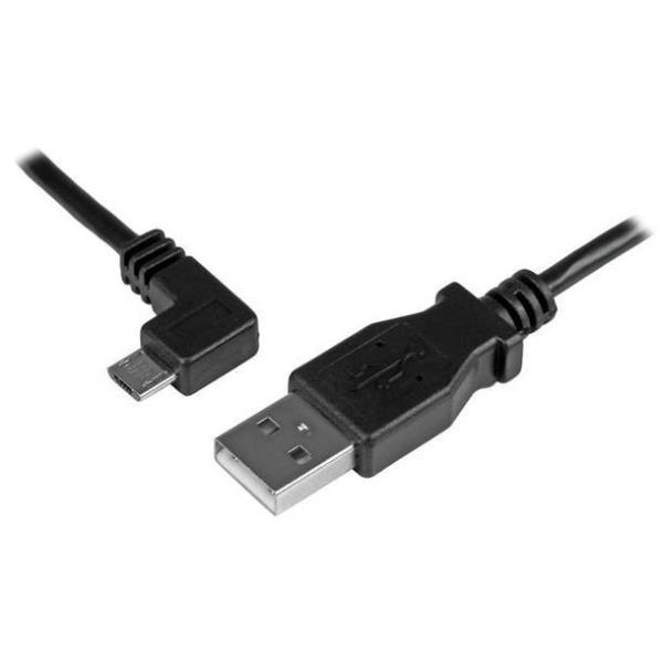 StarTech.com Cavo di ricarica e sincronizzazione micro USB da 1 m - USB-A a Micro B ad angolo sinistro - M/M - 0,25mm² - Cavo USB - Micro-USB Tipo B (M) a USB (M) - USB 2.0 - 1 m - connettore angolato a sinistra - nero - per P/N: USB2PCARBK, USB2PCARBKS,