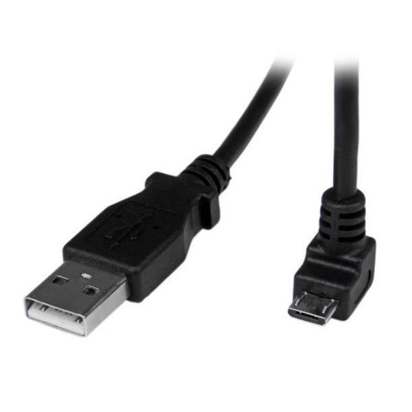 StarTech.com Cavo micro USB 2 m - A a Micro B angolare verso il basso - Cavo USB - Micro-USB Tipo B (M) a USB (M) - USB 2.0 - 2 m - connettore 90°, stampato - nero