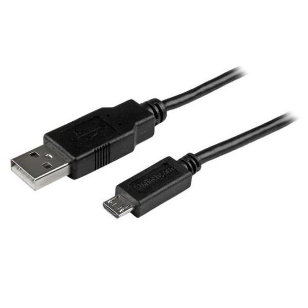 StarTech.com Cavo di sincronizzazione e di ricarica USB a Micro USB slim per Smartphone e Tablet Android -A a Micro B slim da 3m - Cavo USB - Micro-USB Tipo B (M) a USB (M) - USB 2.0 - 3 m - stampato - nero