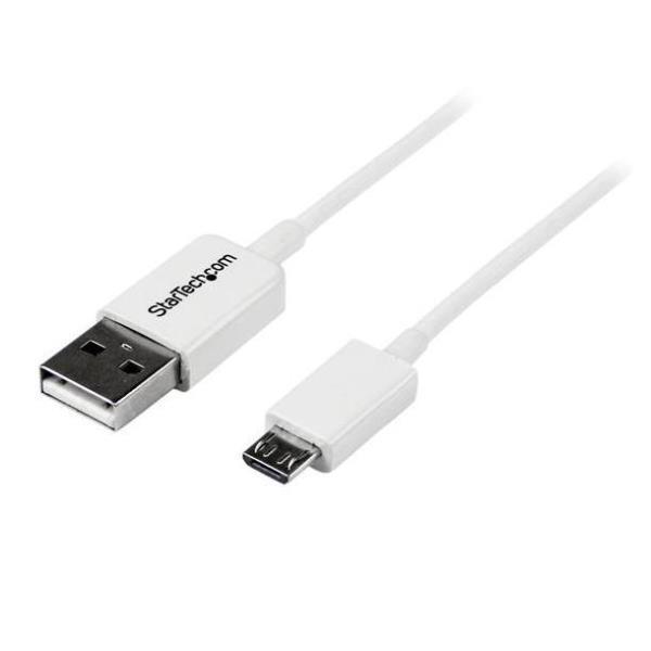 StarTech.com Cavo micro USB bianco 0,5 m - A a Micro B - Cavo USB - Micro-USB Tipo B (M) a USB (M) - USB 2.0 - 0.5 m - stampato - bianco - per P/N: HB30C4AFS, USB3SMDOCK4K, USBEXTPAA2MW, USBEXTPAA3MW, USBPAUB1MW, USBPAUB2MW