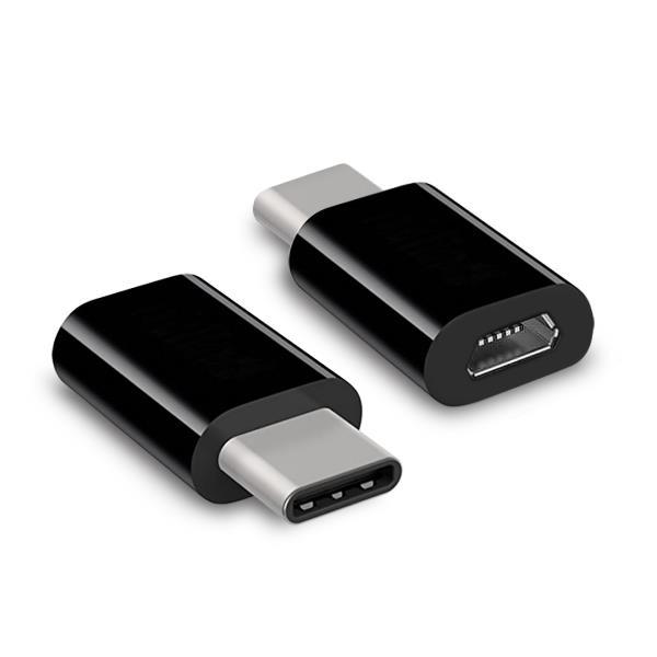HAMLET ADATTATORE DA USB-C MASCHIO A MICRO USB FEMMINA NERO