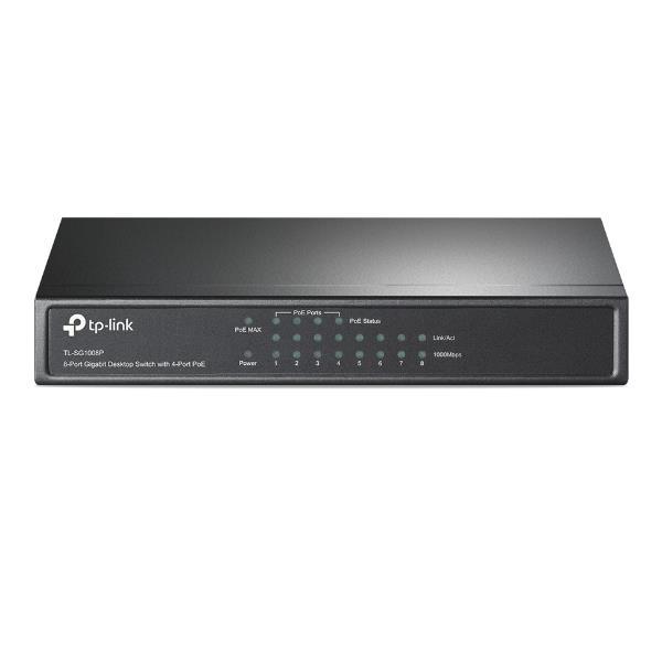 TP-Link TL-SG1008P - Switch - unmanaged - 4 x 10/100/1000 (PoE) + 4 x 10/100/1000 - desktop - PoE