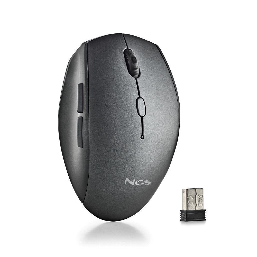 NGS BEE MOUSE OTTICO RF WIRELESS MANO DESTRA 5 TASTI 1600 DPI REGOLABILI SILENZIOSO NERO