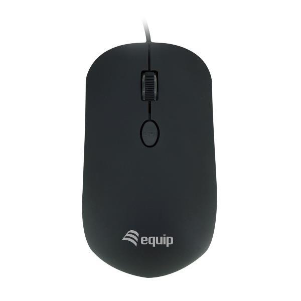 EQUIP COMFORT MOUSE MOUSE OTTICO USB 1600 DPI REGOLABILI 4 PULSANTI FINITURA IN GOMMA PER UN MAGGIORE CONFORT NERO