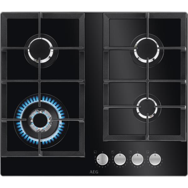 AEG HKB64420NB - Piano cottura a gas - 4 piastre - Nicchia - larghezza: 56 cm - prof. 48 cm - nero