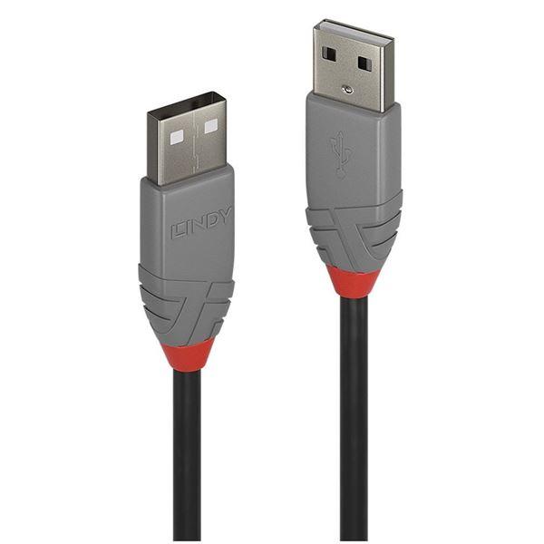 Lindy Anthra Line - Cavo USB - USB (M) a USB (M) - USB 2.0 - 1 m - di forma rotonda - nero