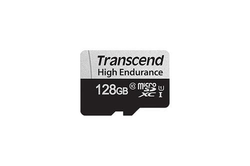 Transcend 350V - Scheda di memoria flash (adattatore a SD in dotazione) - 128 GB - UHS-I U1 / Class10 - UHS-I microSDXC