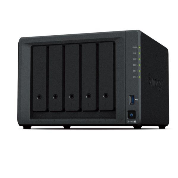 Synology Disk Station DS1522+ - Server NAS - 5 alloggiamenti - SATA 6Gb/s - RAID RAID 0, 1, 5, 6, 10, JBOD - RAM 8 GB - Gigabit Ethernet - iSCSI supporto