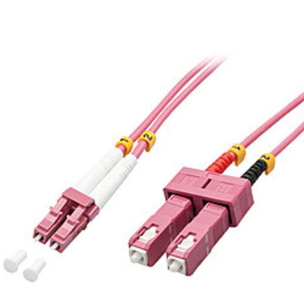 Lindy - Cavo patch - SC multi-mode (M) a LC multi-mode (M) - 2 m - fibra ottica - duplex - 50 / 125 micron - OM4 - senza alogeni - viola
