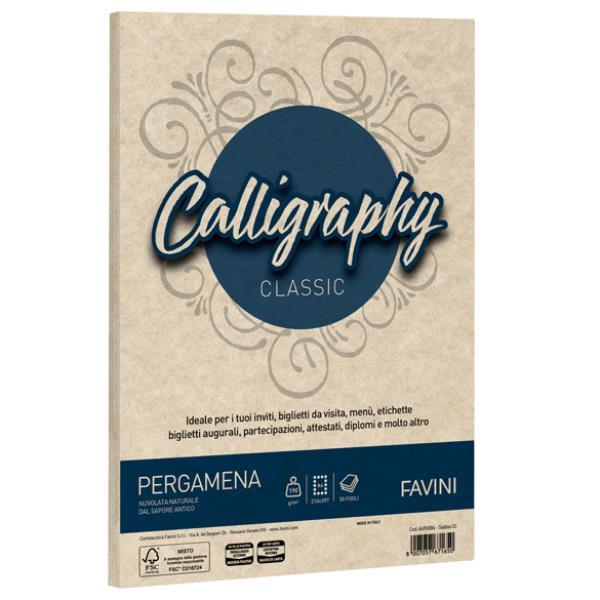 Carta Calligraphy Pergamena - A4 - 190 gr - sabbia 02 - Favini - conf. 250 fogli
