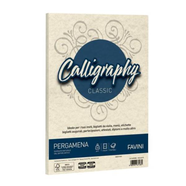 Carta Calligraphy Pergamena - A4 - 190 gr - naturale 06 - Favini - conf. 250 fogli