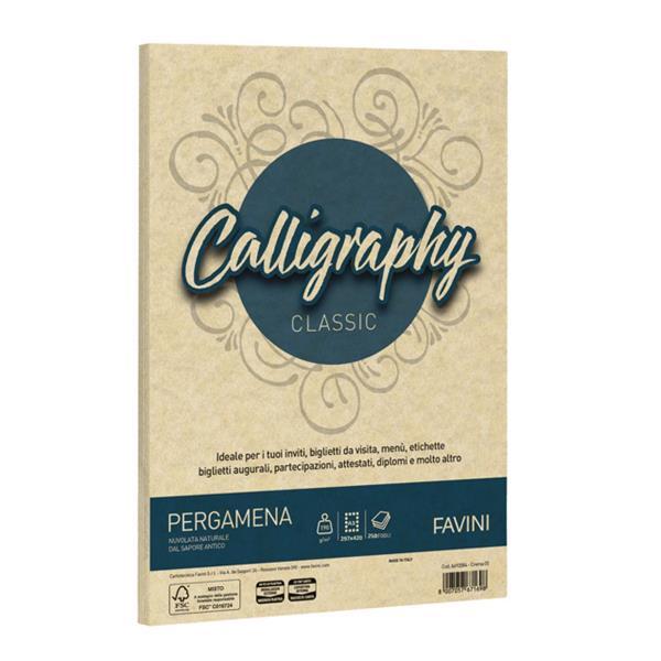 Carta Calligraphy Pergamena - A3 - 190 gr - crema 05 - Favini - conf. 250 fogli