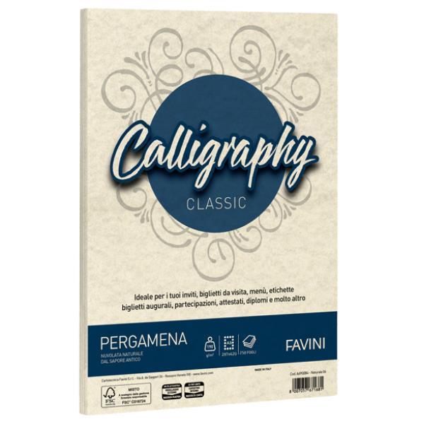 Carta Calligraphy Pergamena - A3 - 190 gr - naturale 06 - Favini - conf. 250 fogli