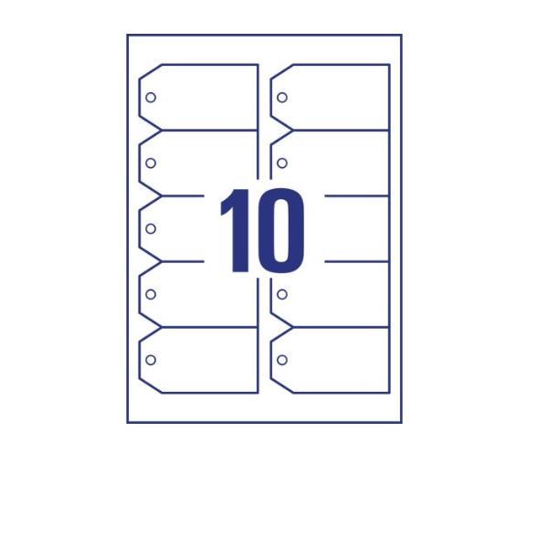 Cartellino stampabile resistente - plastica 190 µ - con angoli tagliati - laser - 90 x 50 mm - 10 cart/fg - 10 fogli - bianco - Avery