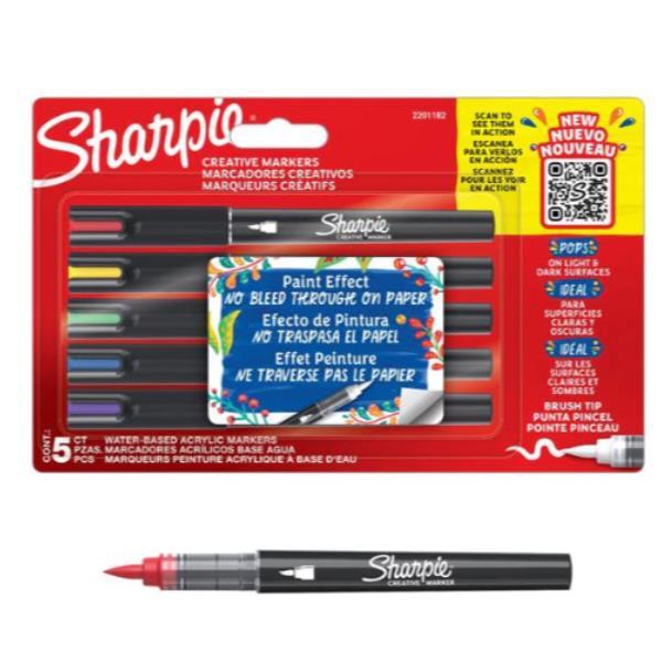 Sharpie ASTUCCIO 5 MARCATORI CREATIVE MARKERS SHARPIE PUNTA PENNELLO