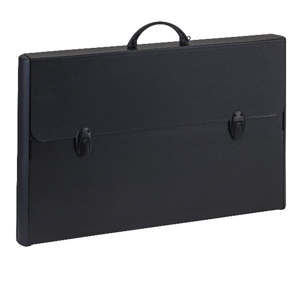 Valigetta polionda Total Black - 37 x 60 cm - dorso rigido 5 cm - PPL - nero - Favorit