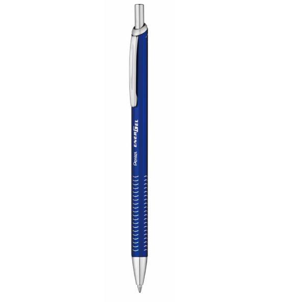 Penna roller EnerGel Metal Slim - punta 0,7 mm - fusto blu - Pentel