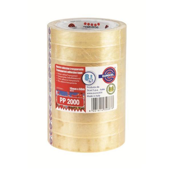 Eurocel PP 2000 - Nastro da imballaggio - 19 mm x 66 m - polipropilene orientato biassialmente - trasparente, miele
