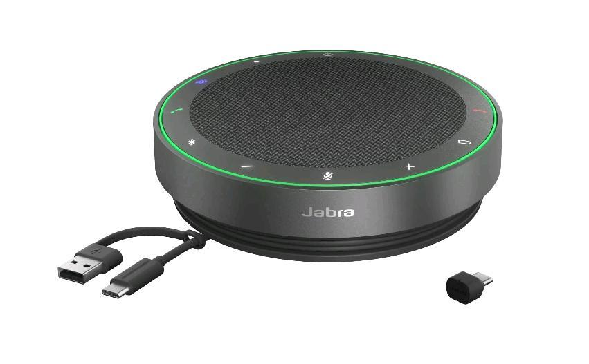 Jabra Speak2 75 MS - Vivavoce a mani libere - Bluetooth - senza fili - USB-C, USB-A - grigio scuro - Certificato per Microsoft Teams Rooms, Ottimizzato per Microsoft Teams, Microsoft Swift Pair Certified