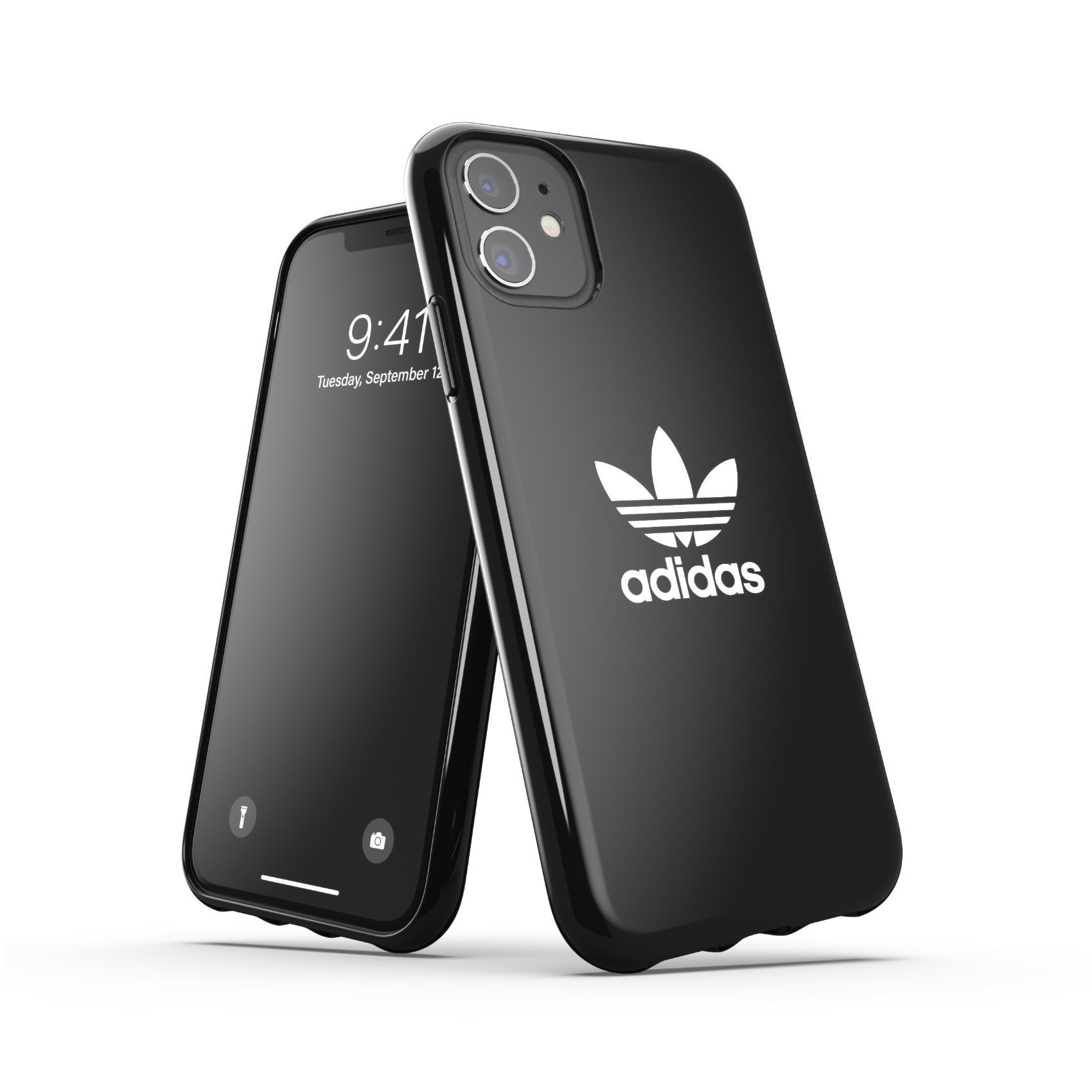 ADIDAS APPLE iPHONE 13/12 PRO SNAP CUSTODIA IN TPU CON LOGO A TRIFOGLIO NERO BIANCO