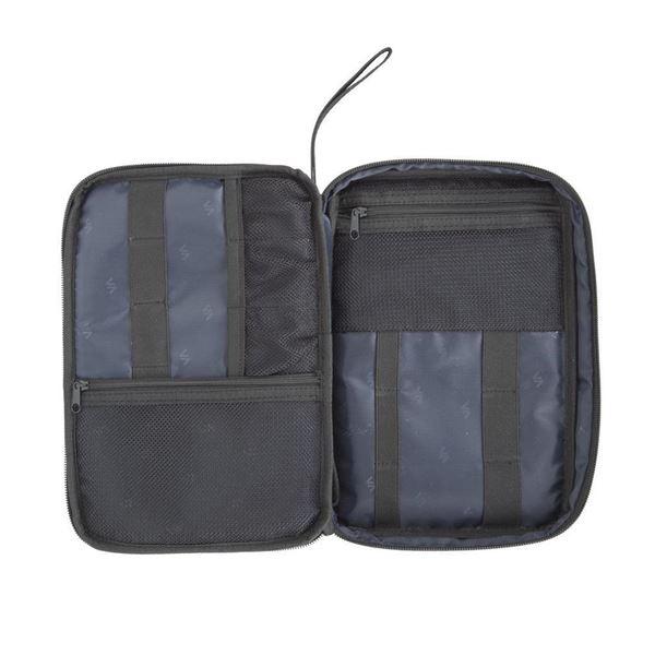 RIVACASE TRAVEL ORGANIZER PER ACCESSORI INFORMATICA IN NEOPRENE 30x180x258 mm 3 SCOMPARTI NERO
